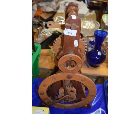 Novelty wooden clock movement
