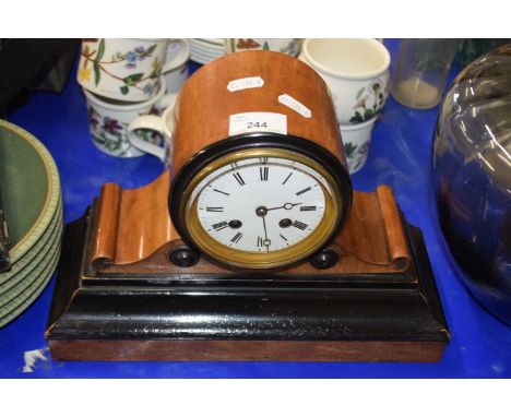 Late 19th Century mantel clock with ebonised finish case