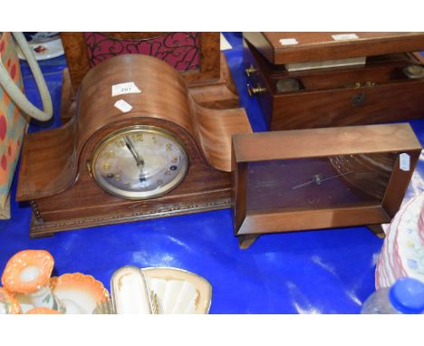 Edwardian mahogany cased dome topped mantel clock togehter with a further Smith's mid Century mantel clock with battery movem