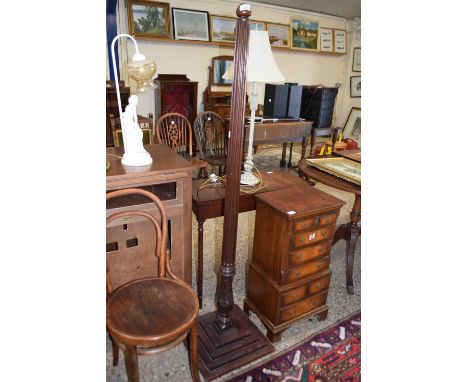 Hardwood standard lamp lacking fittings