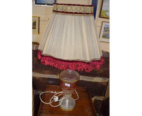 Bohemian cut glass table lamp