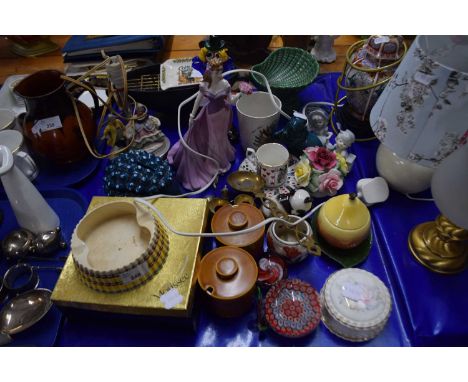 Mixed Lot: Royal Worcester figurine Jessica, various assorted ceramics, small table lamp base etc