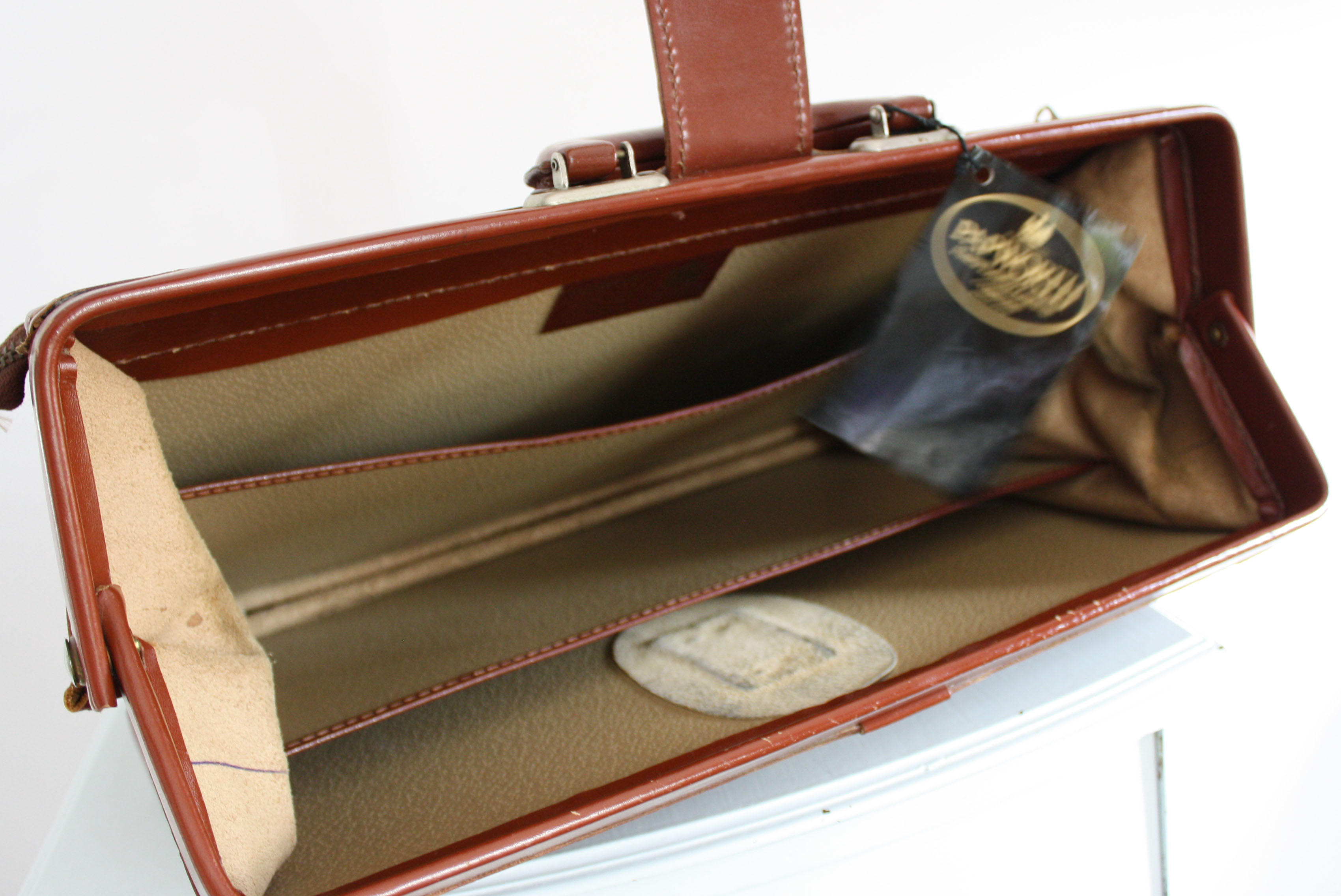 Vintage PAPWORTH Leather briefcase (Document case) with key and lock