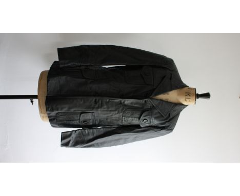 1970s TOFF of London men's leather jacket. Black leather, single breast with four patch pockets. Excellent condition (unworn)