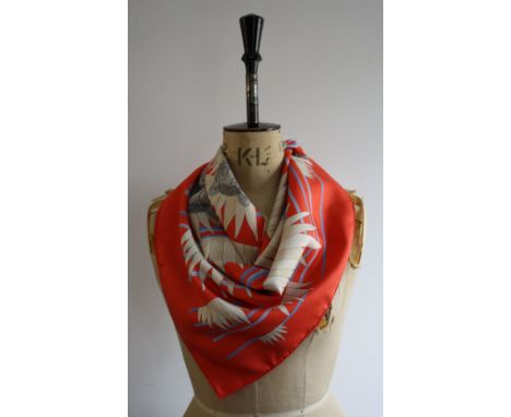 Vintage Hermés silk scarf 'Tigre dans les herbes' 35 inch x 35 inch.