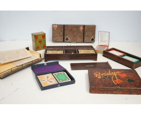 Collection of vintage playing cards & playing card boxes 