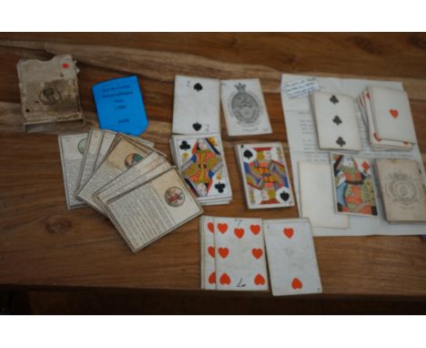 Collection of early playing cards some dated 1806 