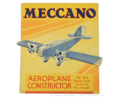 Meccano original 1930's period Retailers Counter / Shop Window Display Show Card "Aeroplane Constructor No.2 Special Outfit B
