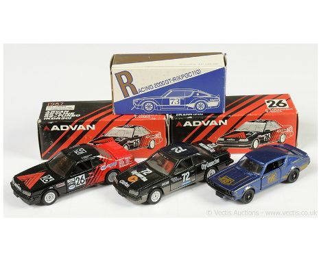 Tomica Dandy group of Japanese Racing Cars all produced by Gulliver to include 2 x 18 Nissan Skyline 2000 RS (1) black &amp; 