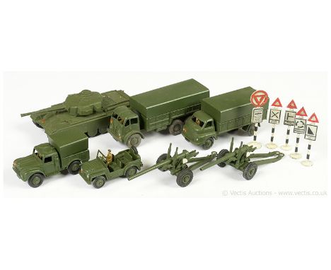 Dinky group of Military Vehicles including 621 Bedford 3-ton Army Wagon; 622 Foden 10-ten Army Truck; 641 Humber 1-ton Cargo 