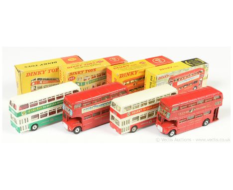 Dinky Buses a group to include 289 London Transport Routemaster "Tern Shirts" - red, chrome spun hubs; another "Schweppes" - 