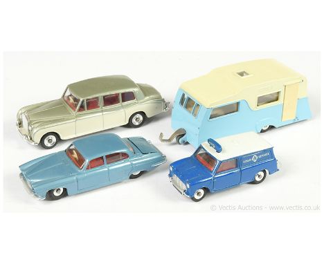 Dinky unboxed group to include 198 Rolls Royce Phantom V - metallic green, cream, red interior with figure driver, chrome tri