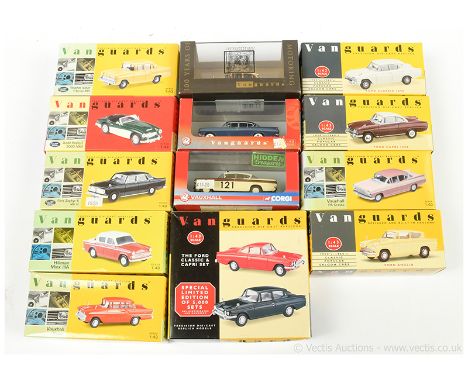 Vanguards a group of Cars which includes VA06800 Hillman Minx; Vauxhall Saloon (gold plated); VA38001 Vauxhall Victor, plus o