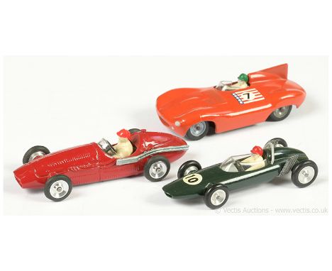 Solido unboxed group of Racing Cars to include Jaguar Type D - orange, spun hubs, white, red, blue and black racing number 7 