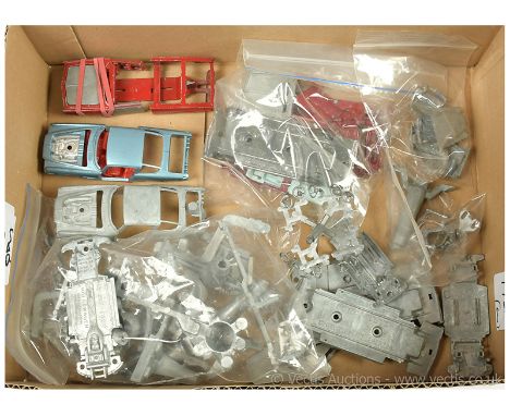 Corgi Original Factory Pre-Production Assembly Parts which includes 241 Ghia L.6.4 bare metal body shell with (Ejector Ring s