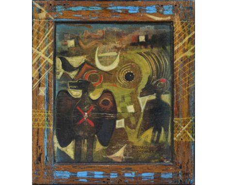 Alexander 'Skunder' Boghossian (Ethiopie, 1937-2003)The Devil and the Crescent1970signé et daté 'Skunder 70' en bas à droite;