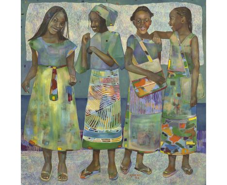 Joseph Ntensibe (Ouganda, né en 1953)The Innocents2006signé et daté '06' en bas au centreacrylique sur toilesigned and dated 