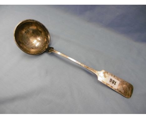 A 19th century continental white metal soup ladle