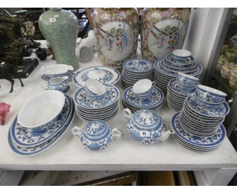 A substantial Chinese blue and white tea/ dinner service, approx. 80 pieces