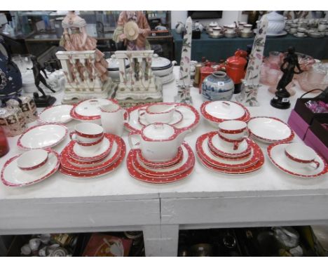 A 1950's Midwinter style craft domino pattern dinner/tea service
