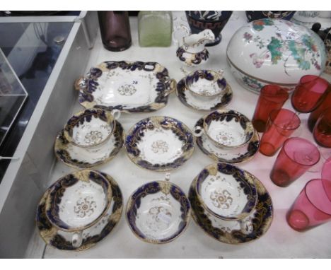A late Victorian part tea set
