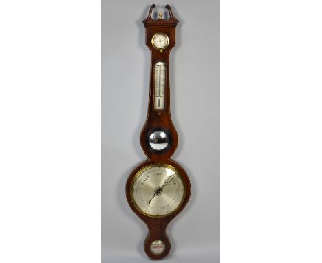 A 19th Century Mahogany Wheel Barometer, 99cm high