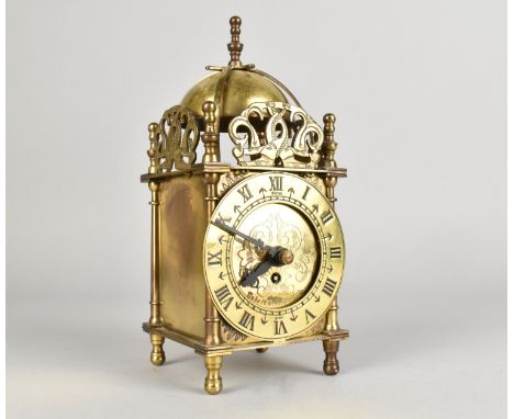A Mid 20th Century Brass Cased Smiths Lantern Clock, 18cms High