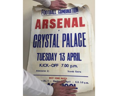 A quantity of vintage 1950`s-60`s football posters as used to advertise matches, mainly Arsenal and some European games: Braz