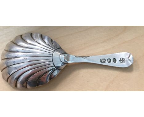 A George III silver caddy spoon with fluted bowl, London 1801, by Eley & Fearn