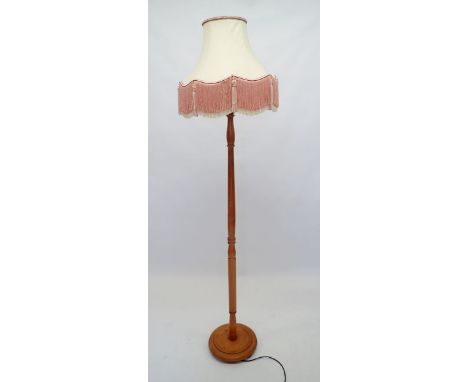 A pine standard lamp, 150cm tall 