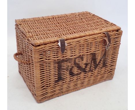 A Fortnum &amp; Mason wicker hamper, 56 x 41cm 