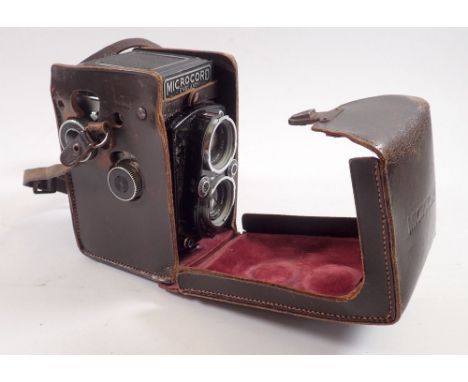 An MPP Microcord camera with Ross Xpress lens in fitted leather case 