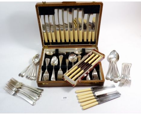 A silver plated cutlery set boxed and various other cutlery 
