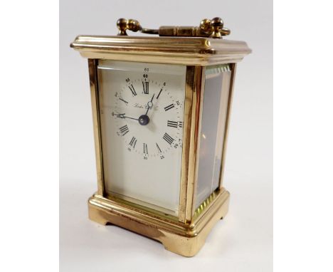 A London Clock Co carriage clock with French movement and key, 11cm 