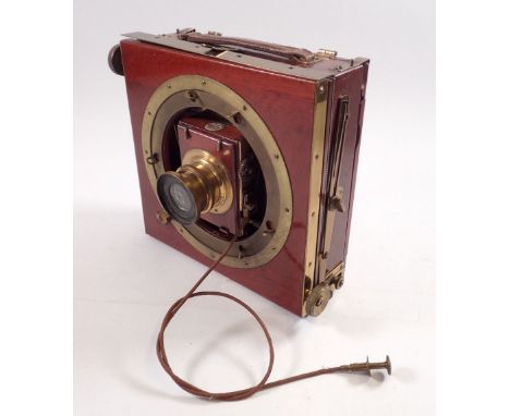 A Thornton Pickard Triple Imperial Extension mahogany plate camera 