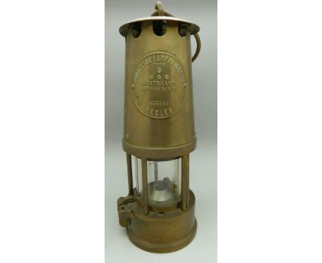 An Eccles miner's safety lamp