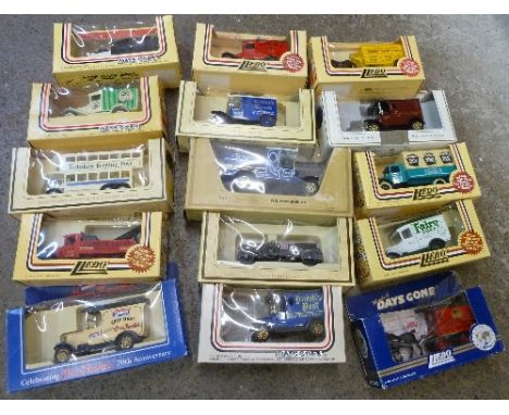 Fifteen die-cast model vehicles
