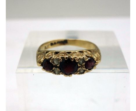 A 9ct gold, stone set ring, weight 2.4g, size K