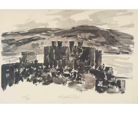 ‡ SIR KYFFIN WILLIAMS RA (Welsh 1918-2006) limited edition (279/500) lithograph - Conwy Castle, fully signed in pencil, 40 x 