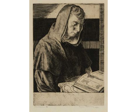 EDGAR HOLLOWAY (English, lived Wales 1914-2008) limited edition (4/8) etching - entitled verso 'Dominican', signed and dated 