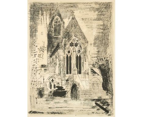‡ JOHN PIPER (English, worked Wales 1903-1992) 1964 lithograph - entitled 'St. Mathias, Stoke Newington', 68 x 50cmsProvenanc