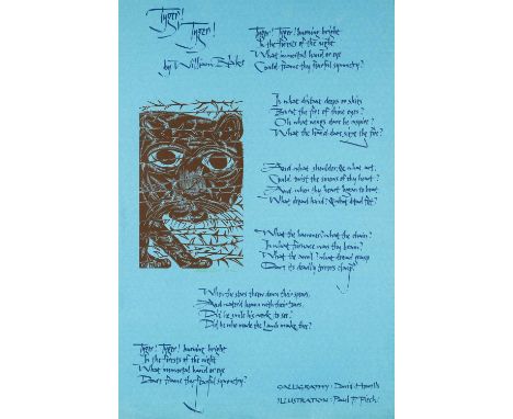 ‡ PAUL PETER PIECH (American, lived / worked Wales 1920-1996) limited edition (1/75) two colour lithograph - 'Tyger Tyger' by