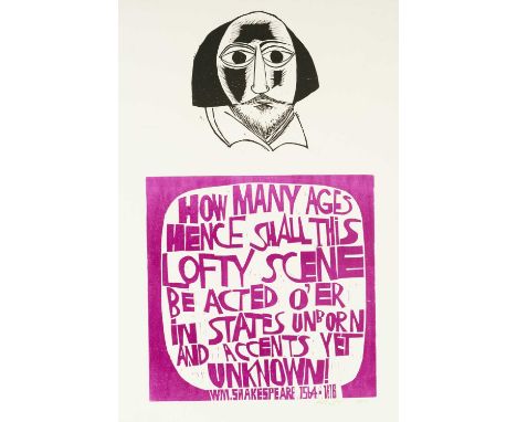 ‡ PAUL PETER PIECH (American, lived / worked Wales 1920-1996) limited edition (1/25) lithograph - 'How many ages hence Shall 