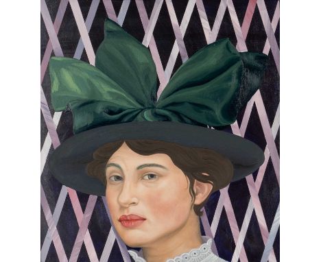 ‡ SEREN MORGAN JONES (Welsh b.1985) oil and acrylic on board - entitled verso, 'E. A. Cleeves', signed and dated verso 2015, 