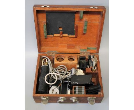 A Hartridge reversion spectroscope with accessories in teak box, by R and J Beck, London, 1950-1968
