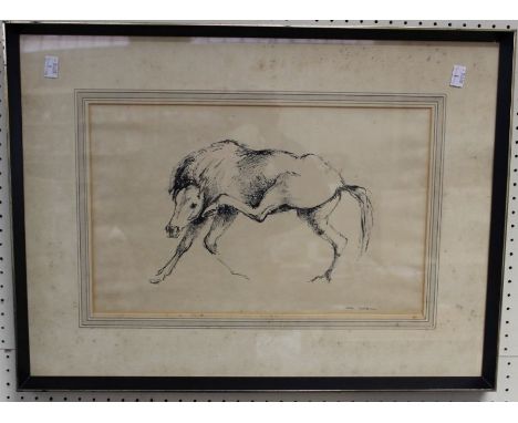 John Rattenbury Skeaping R A ( British 1901-1980)A horse scratching her ear with hind leg. Pen and ink, signed lower right. 2