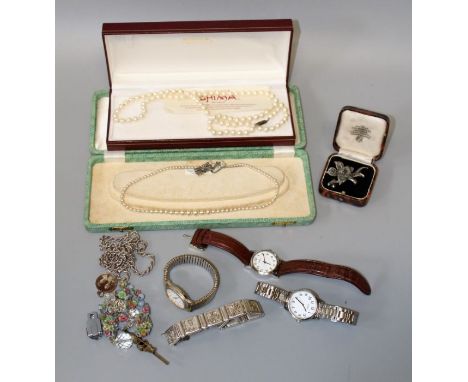 A selection of silver and vintage costume jewellery. Featuring a sterling silver Catherine Best picture panel bracelet, featu