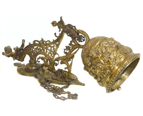 Victorian Brass Bell on wall bracket Condition reports are not available for this auction