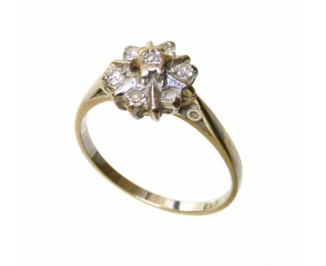 18ct white gold diamond cluster ring. Condition reports are not available for this auction