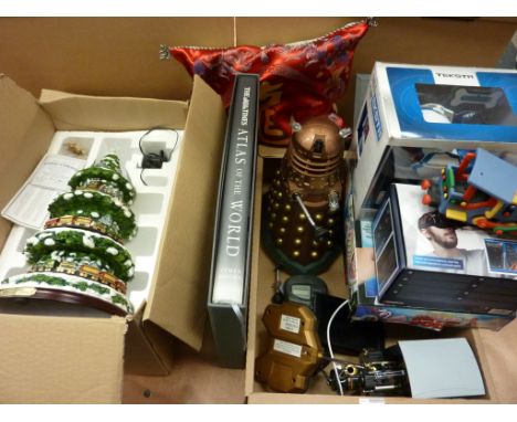 Virtual reality headset, Tom Tom satnav, model steam traction engine, Thomas Kinkade 'Wonderland Express' Christmas tree, Atl
